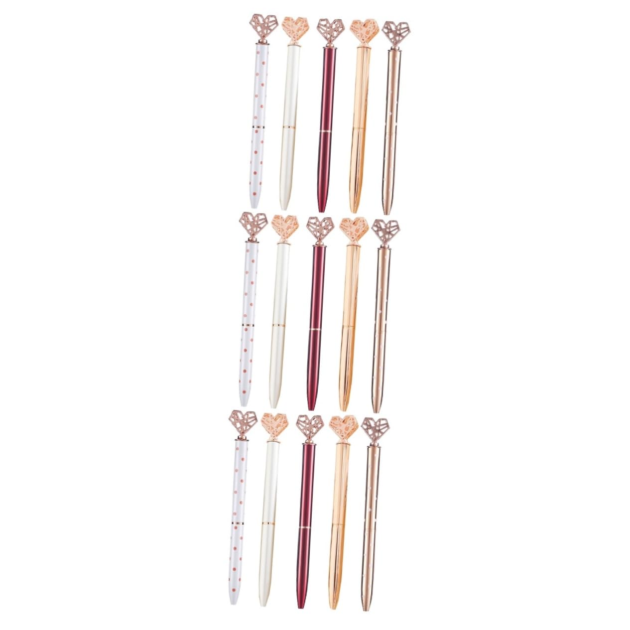 SHINEOFI 15piezas Bolígrafo De Forma De Corazón Pluma Creativa Para Estudiantes Papelería Escolar Para Firmas y Dibujo De Tinta y