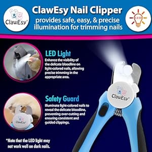   Dog-Nail-Clipper-with-Ultra-Bright-LED-Light-for-Bloodline-Stainless-Steel-Pet-Nail-Trimmer-with-Safety-Guard-Ergonomic-Handle-Free-Nail-File-for-Smooth-Easy-Grooming-dogs-and-catsBlue