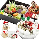 創業20年ワンバナ 早期予約 犬用 クリスマスケーキとおせち料理 ミニお重セット お品書き 健康祈願 風呂敷付 2026 わんちゃんに豪華なお節を