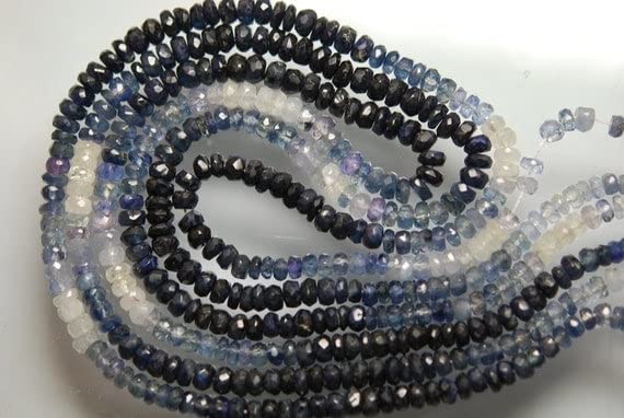 Rondelles saphir bleu de Birmanie naturel 3-4mm de qualité supérieure LKBEADS