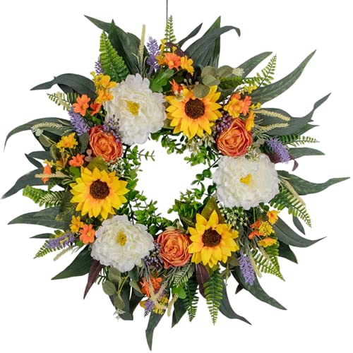 Couronne de fleurs eucalyptus pour décoration intérieure et design de terrasse