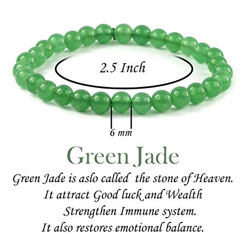Image of Reiki Crystal Products Certified Natural Crystal Stone Bracelet 6 mm Round Beads for Men and Women | Premium Gemstone Jewellery Collection | Reiki Charged | Multiple Stone Variants Available