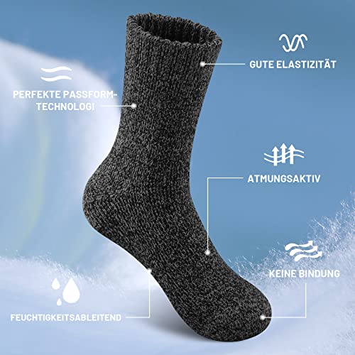 SIMIYA Wollsocken für Herren,Merino Socken Thermosocken Wintersocken warme Socken dicke Männer, 5 Paar – Bild 5