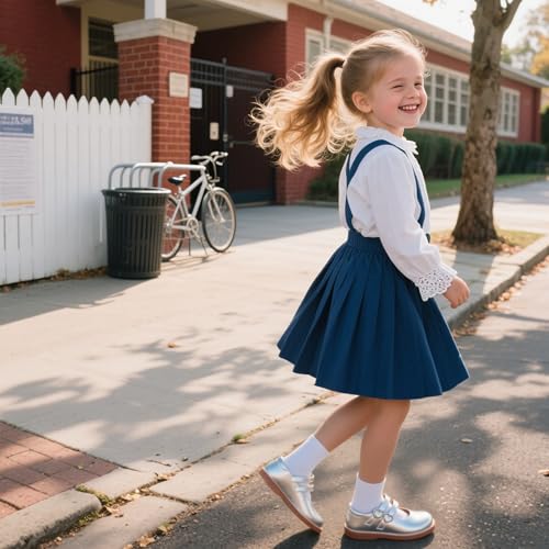 Image of Flaryzone Toddler Little Girl Mary Jane School Uniform Oxfords Flat Dress Shoes
