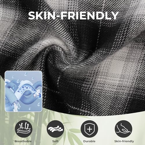BAMBOO COOL Men\'s Pajama Bottoms Plaid Pajamas Pants for Men Soft Long Lounge Woven Pj Sleep Pant with Pockets