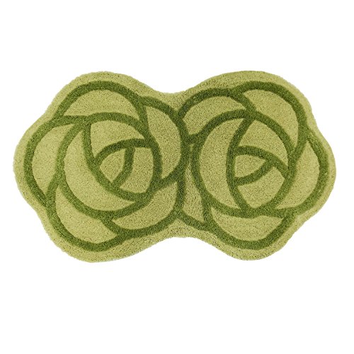 センコー S.D.S ローズ 薔薇をかたどった インテリアマット グリーン 約55×85cm 18750