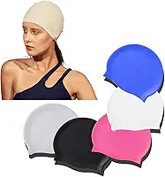 Touca de Natação Silicone Impermeável Confortável Unissex Adulto e Criança - Proteção Contra Cloro