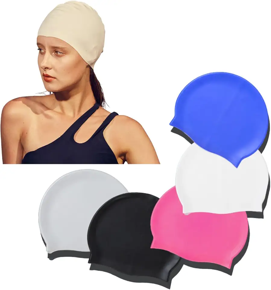 Touca de Natação Silicone Impermeável Confortável Unissex Adulto e Criança - Proteção Contra Cloro