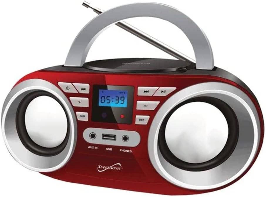 Supersonic SC-506-RED Portable Audio System (Red)