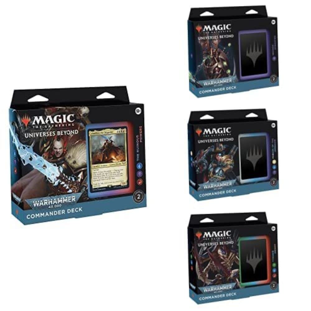 Magic The Gathering Universes Beyond: Warhammer 40,000 Commander Deck – The Ruinous Powers + Necron Dynasties + Forces of the Imperium + Tyranid Swarm