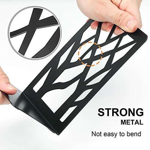 Maxgear Book Ends Tree Design Modern Bookends For Shelves, Non-Skid Bookend, Heavy Duty Metal Book Stopper For Books/Cds, Decorative Book Shelf For Home, 7 X 4.7 X 3.5”, Black (4 Pair/8 Pieces, Large) #TOP2