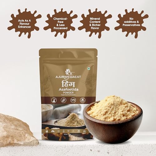 Image of AJURWEDAEAT Organic Asafoetida Powder 100g | Natural Hing for Cooking | Pure & Aromatic Spice | Pack of 1 | Origin: India