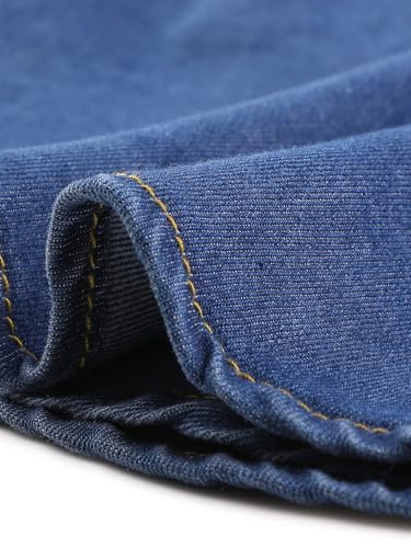Image of Agnes Orinda Plus Size Denim Dress for Women Short Sleeve Button Down with Pockets Midi Jean Denim Shirt Dresses
