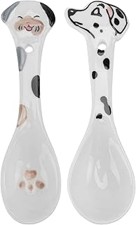 Balacoo 2Pcs pet ceramic spoon can dog food car tools mixing spoons carcan food mixing spoon cat food pet feeding scoops Household Pet Scoops Ceramic Spoons Pet Can Scoops care ceramics
