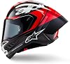 Super-Tech R10 Full Face Motorbike Helmet Lightweight Racing Motorcycle Helmet for Men with Carbon Shell Aerodynamic Design Advanced Ventilation DOT & ECE Certified - Black Red