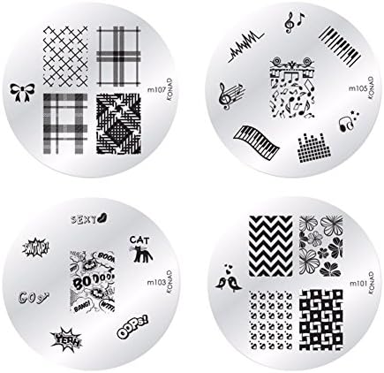 Konad Nail Art Stamping Nail Image Plate - Set of 4