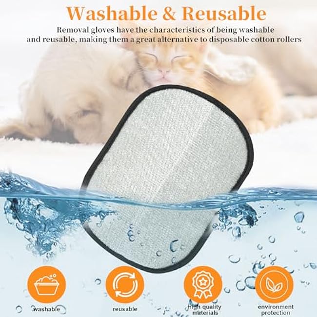 Upgraded 5-Finger Pet Hair Removal Glove for Cats & Dogs, Reusable Electrostatic Pet Hair Remover Gloves, Efficient Pet Grooming Gloves Brush Tool for Furniture, Clothing, Carpet & Couch-fPqxWfcI