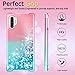 Gritup Galaxy Note 10 Plus Case, Galaxy Note 10+ 5G Case with HD Screen Protector for Girls Women, Cute Clear Gradient Glitter Liquid TPU Slim Phone Case for Samsung Galaxy Note 10 Plus Pink/Teal