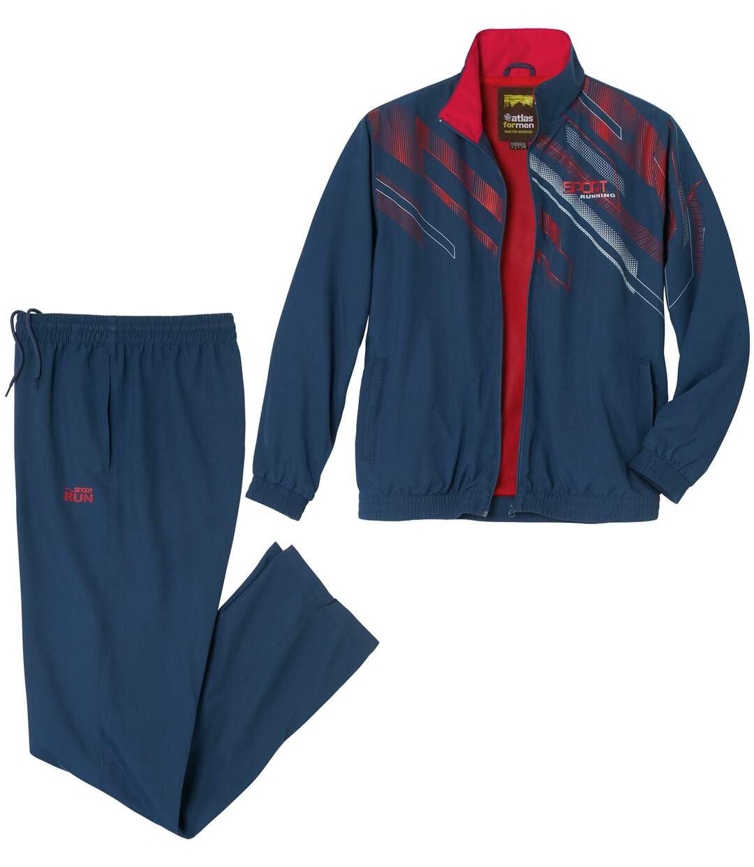 ATLAS FOR MEN - Men's Navy Microfibre Tracksuit - Elasticated Waist - 4XL