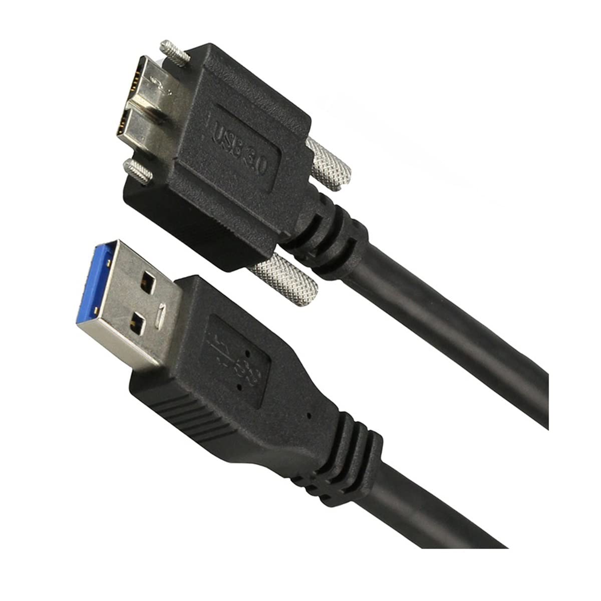 Microscope USB3.0 Interface Industrial Camera Data Cable Fixed, Micro USB3.0 Data Cable with Screw Lock, 0.5m 1m 1.8m 3m 5m Optional(5m Black)