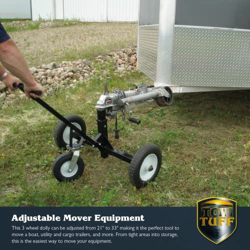 Tow Tuff Tmd-1000C Heavy-Duty Adjustable Trailer Dolly With Caster Wheels, Standard, Black #TOP2