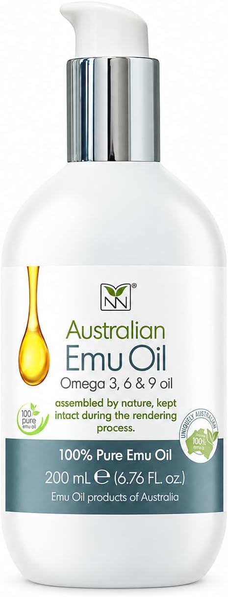 Y Not Natural Pure Emu Oil - Face Moisturizer, Body Oil & Hair Growth Oil - Organic Skin Care with Vitamin E Oil, Omega 3-6-9 - Multi-Use Face Oil, Scalp Oil & Cuticle Oil- Australian Emu Oil (200ml)