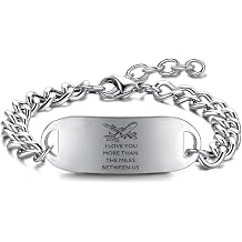 Solid Steel Couple Long Distance Relationship Gift For friend friend Bracelet Unisex