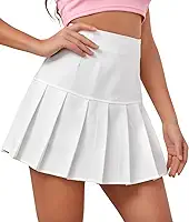 Saia Plissada de Tênis com Short Embutido, Branca, para Esportes como Tênis, Padel, Golfe e Pickleball