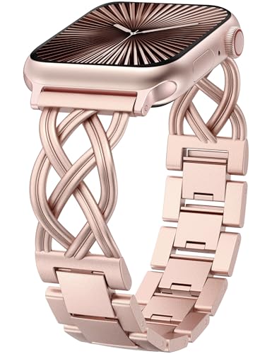 Image of TOYOUTHS Dressy Bracelet Compatible with Apple Watch Bands 38 /40 /41 /42 /44 /45 /46 /49mm Women, Celtic Stainless Steel Metal Fancy Nice Pretty Strap for iWatch Series 11 10 9 8 7 6 5 4 Ultra /SE 3 2 1