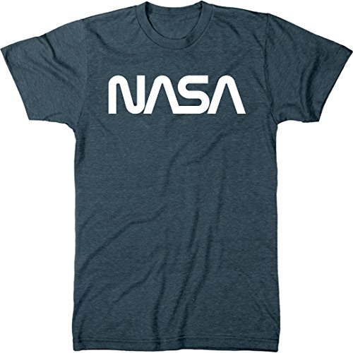 Trunk Candy NASA Vintage White Worm Logo Men's Tri-Blend T-Shirt (Indigo,...