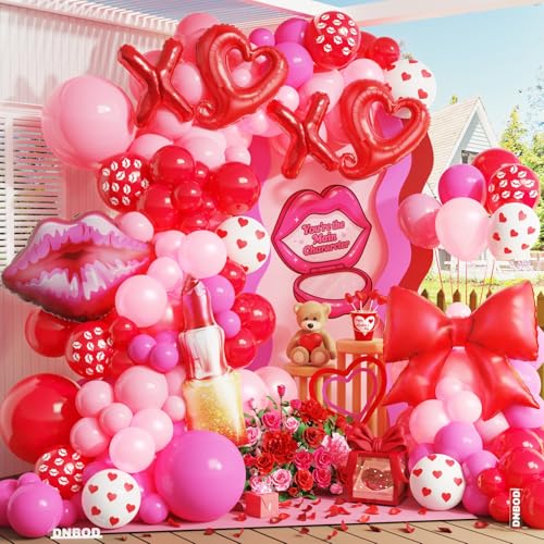Kit de arco de guirnalda de globos para fiesta de San Valentín en color rosa