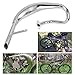 FVRITO Performance Chrome Exhaust Muffler Expansion Chamber Pipe Silencer Gasket for 2 Stroke 50cc 66cc 80cc 100cc Engine Gas Motorized Bicycle Motor Bike Silver