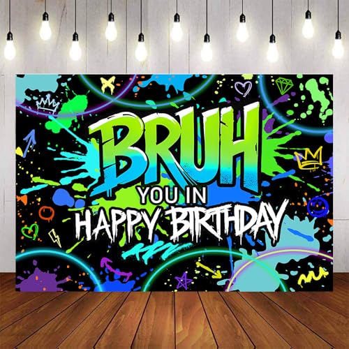 Fondo Fotográfico Neon Bruh It's My Birthday 7x5ft miniatura 1