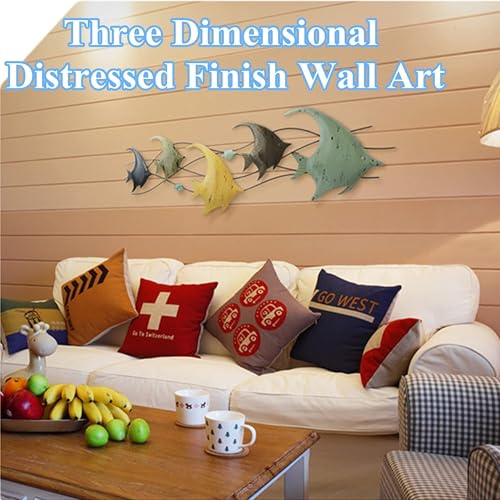 Décoration murale poisson métal 3D sculpture moderne - 5