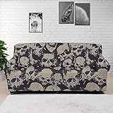 GIFTPUZZ Horror Skull Zombie Stretch Sofa Cover Couch Slipcover Armchair Loveseat Cover Furniture Protector Couch Soft Long Chair Slipcover with Elastic Bottom, 74.8' to 90.6' Sofa 3 Seater
