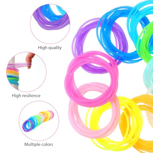 100 unidades de pulseira de silicone com geleia de cabelo estilo anos 80 pulseiras elásticas elástic