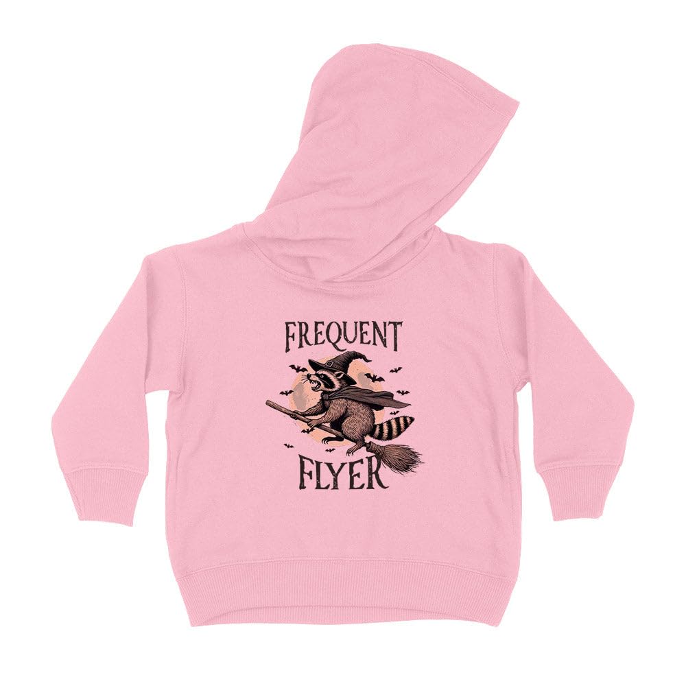 Raccoon Frequent Flyer Kids Hoodie Sweatshirt Toddler 5T Light Pink