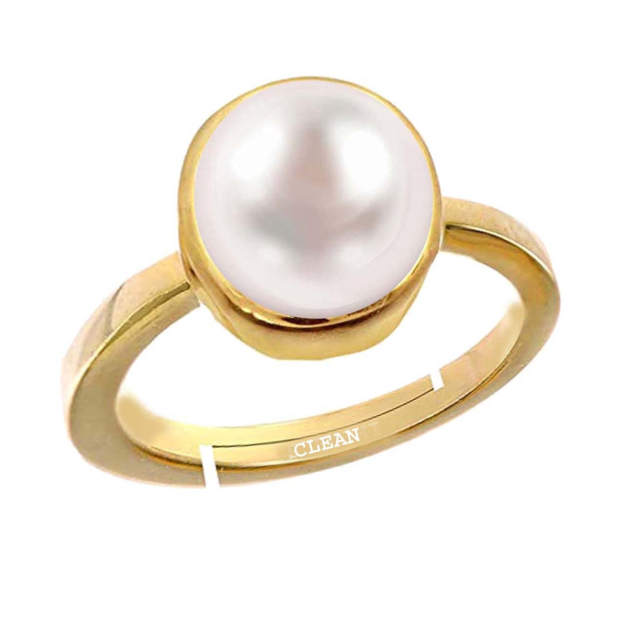 CLEAN GEMS Pearl Moti 5.25 Ratti or 5 Carat Astrological Certified Natural Gemstone Panchdhatu 5 Metals Gold Plated Adjustable Ring for Women - 3vcldh1525 (B09J3LXF79) Amazon Price History, Amazon Price Tracker