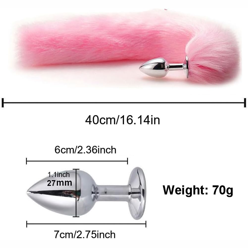 TJCGCKK Animal Cosplay Costume Furry Fox Tail Plug Cute Ears Headband Bat Style Neck Collar Set: (Pink C)