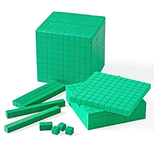 Image of ETA hand2mind Green ManipuLite Foam Base Ten Blocks, 161-Piece Starter Set