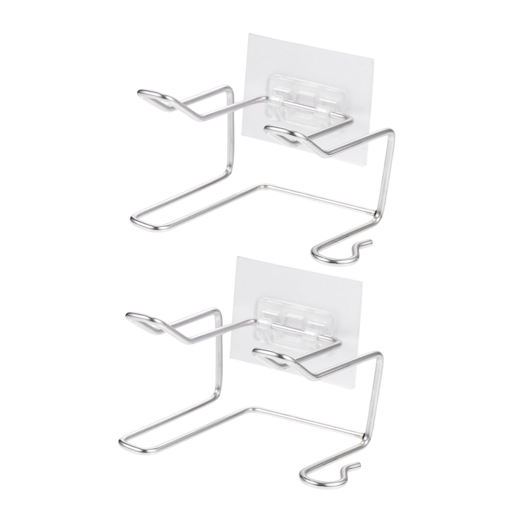 TOBBOMEY Hair Dryer Storage Holder Wall Hair Dryer Rack Sturdy Space-saving Silver Bathroom Accessory