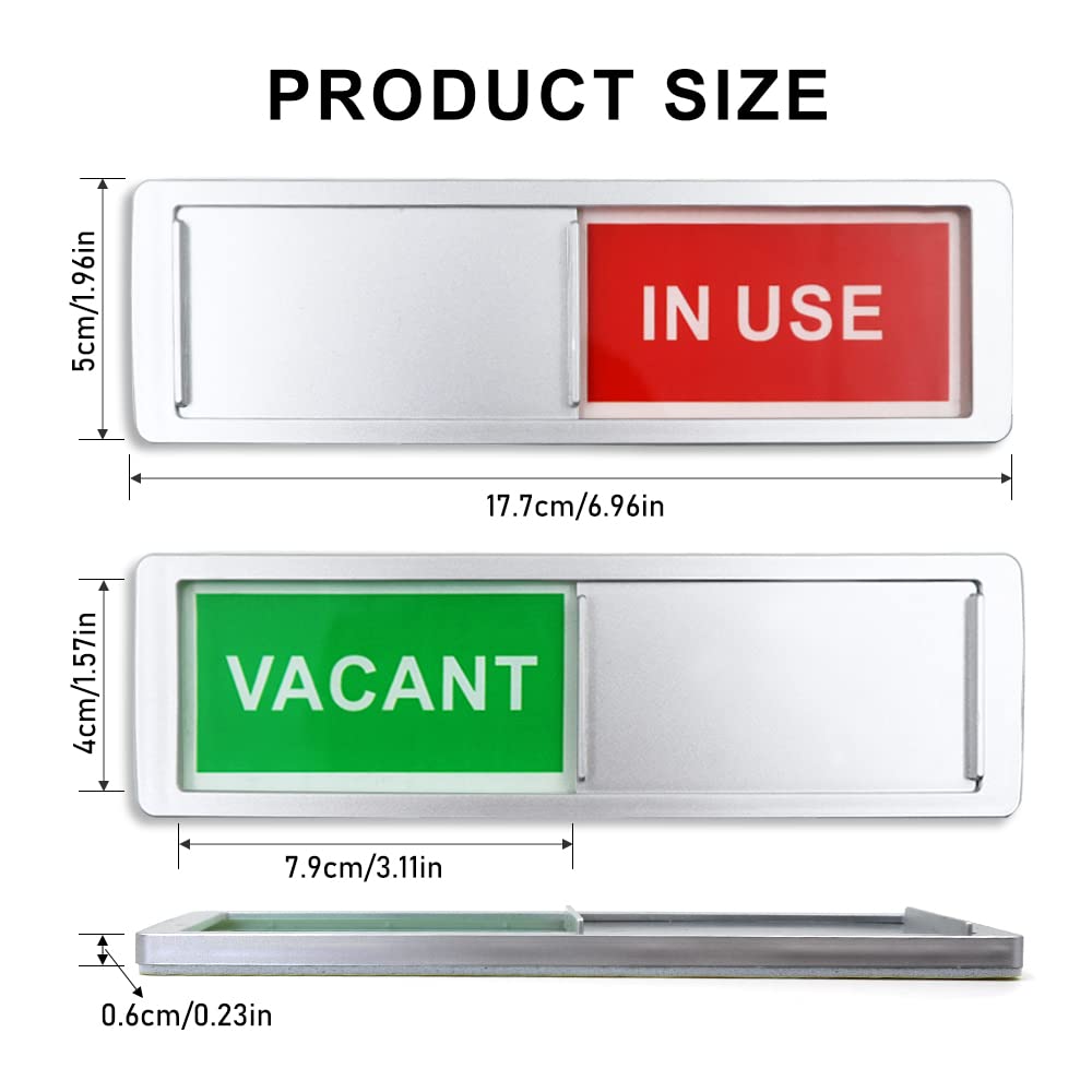Use Indicator Sign Snapklik.com : 2 Pieces Vacant In Use Sign, Slider Door Indicator Sign ...