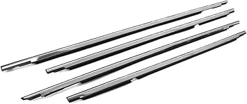 Automotive Window & Door Seals For Toyota For Land For Cruiser LC80 FZJ80 1990-1996 1997 1998 4Pcs Window Moulding Trim Weatherstrip Seal 75710-60021 Car Door Protection StripsChrome