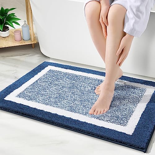 smiry Microfiber Non-Slip Bath Mats for Bathroom Extra Soft Absorbent Bathroom Mats Rugs