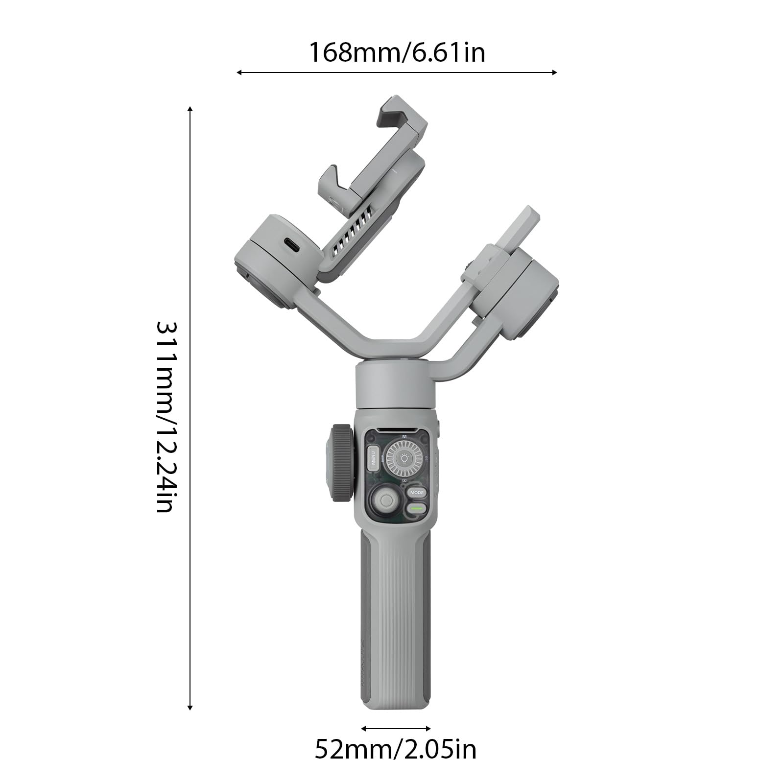 Jiawu Innovativo Stabilizzatore del Telefono a 3 Assi con Luce integrata: Registrazioni di Movimento Fluide per Vlogger e Registi (LISCIO 5E)