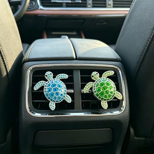 Image of 4pcs Cute Sea Turtles Car Air Vent Diffuser - Clip-On Fragrance Air Freshener for Cars with Replaceable Refills, Adorable Animal Car Vent Clip for SUV & Truck (Blue Green, Ocean)