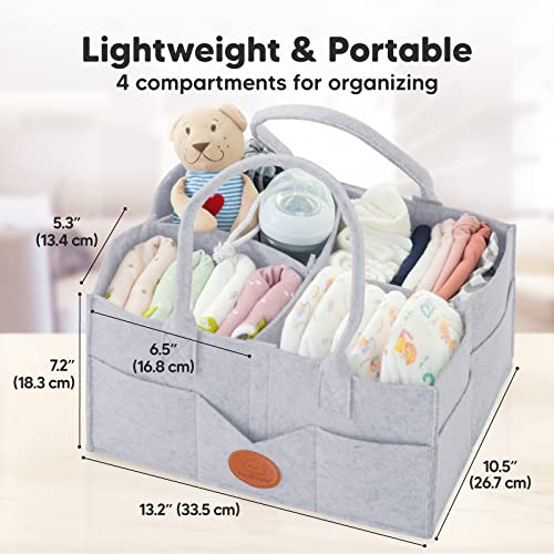 Keababies Diaper Caddy Organizer - Baby Organizer For Nursery, Car Storage Organizer, Baby Gift Basket, Changing Table Organizer, Portable Diaper Organizer Caddy For Girls, Boys (Classic Gray) #TOP1