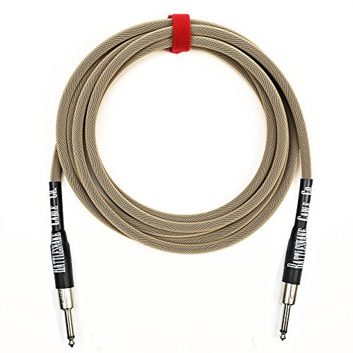 Rattlesnake Cable - 10 Foot Standard Dirty Tweed Guitar Instrument Cable Straight to Straight 1/4-inch plugs
