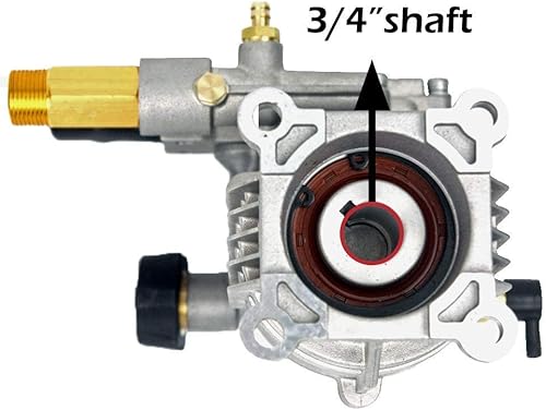 Miniatura 5 de 2400-2800PSI Bomba de repuesto para lavadora a presión, bomba de presión horizontal de 34 pulgadas de eje de repuesto para lavadora eléctrica