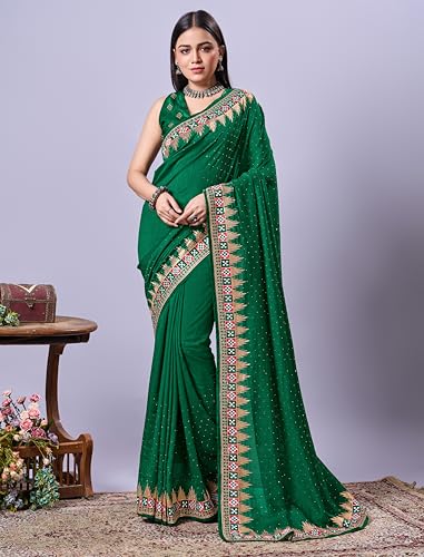Image of Jaanvi fashion Women's Pasapalli Design Sambalpuri Silk Saree with Swarovski Work & Blouse Piece